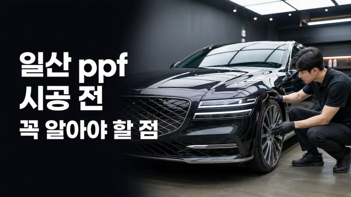 일산 PPF 시공 전 신차 보호필름 선택 기준을 설명하는 이미지