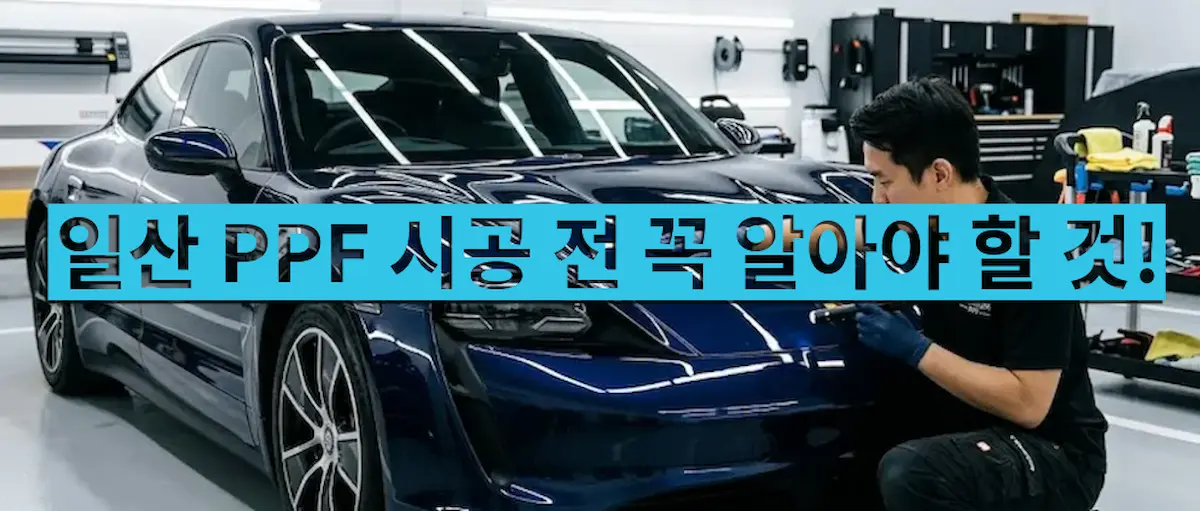 일산 PPF 시공 전 신차 보호필름 선택 기준을 설명하는 이미지
