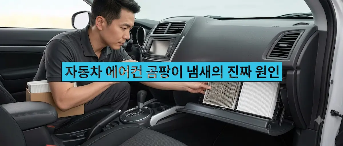 자동차 에어컨 필터 교체와 냄새 원인을 설명하는 대표 이미지